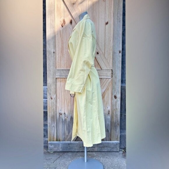 Vintage Retro 80s Michael Jackson Yellow Oversized Duster Trench Coat~M~ - Picture 4 of 7